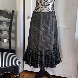 Black polka dot skirt